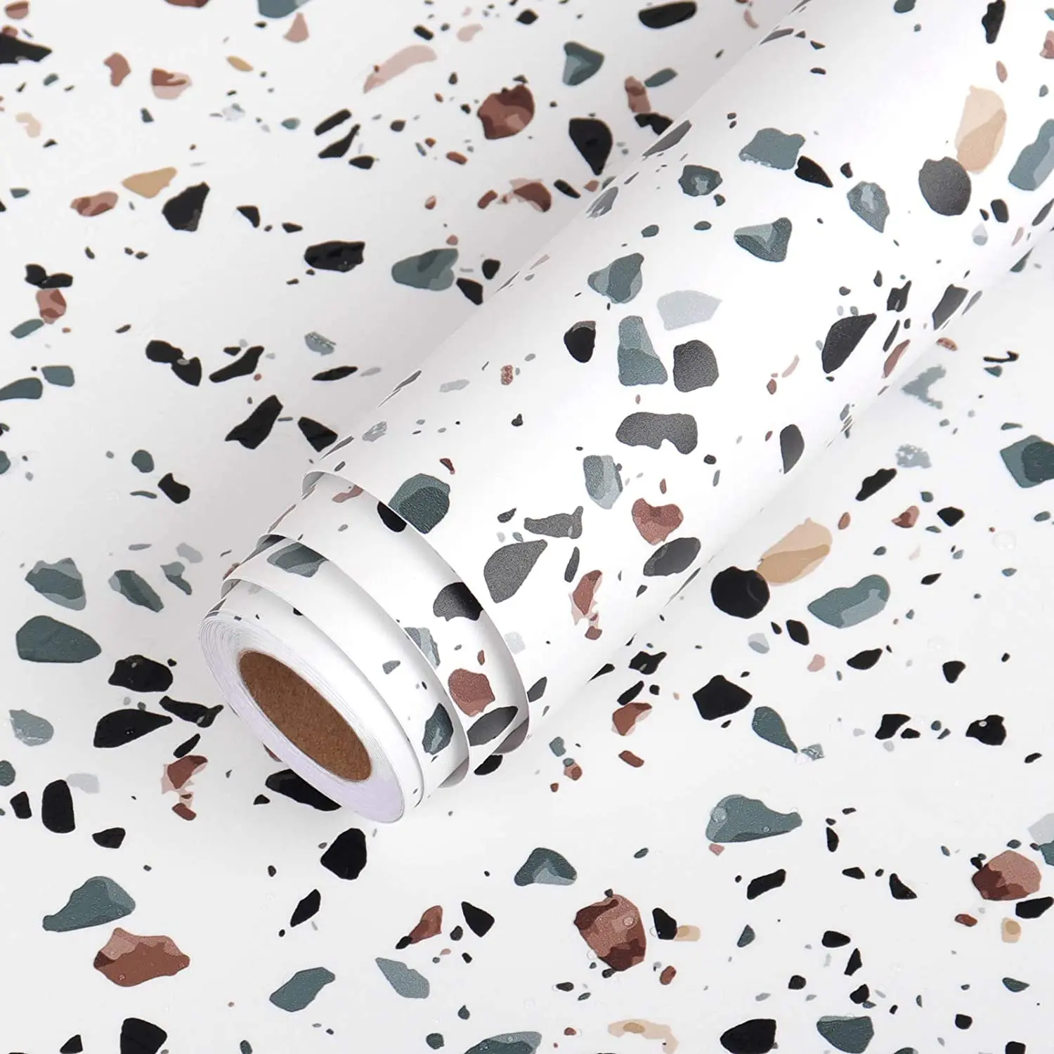 Terrazzo Contact Paper White Waterproof Self Adhesive Wallpa