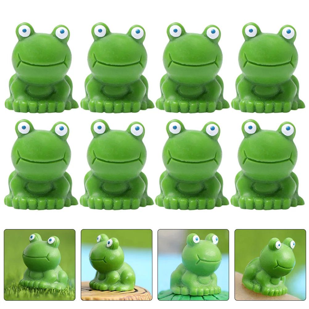 

Frogs Miniature Figurines Mini Resin Statue Decor Ornament Landscape Micro Garden Bonsai Decoration Animal Cake Tiny Ornaments