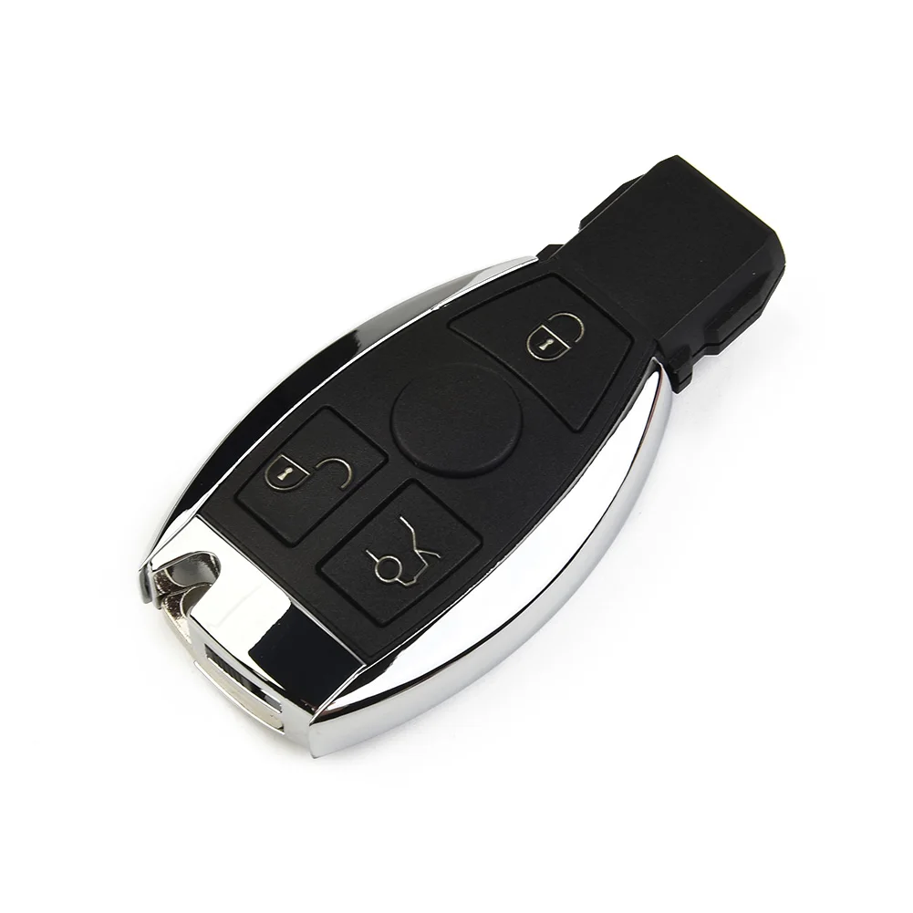 

3PPCS Buttons For Mercedes-Benz C G E R S-Class GL SL SLK Remote Keychain Black Stainless Steel Protective Case