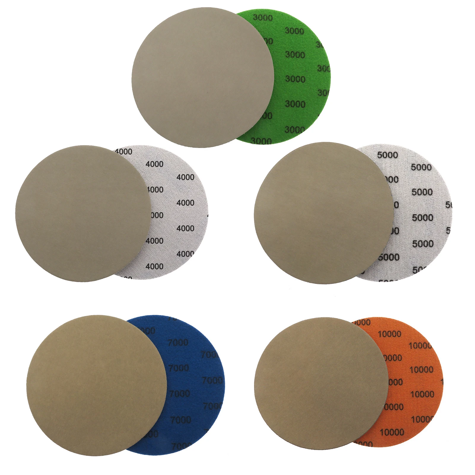 

25pcs 125mm Flocking Grit 3000 4000 5000 7000 10000 Polishing Grinding Sanding Disc Round Professional Wet Dry Wear Resistance