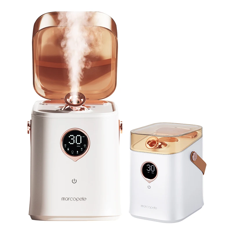 Professional Hot And Cold Sauna Nano Mist Face SPA Steamer With Led Lights Private Label Face Stemers Facial Steamer
