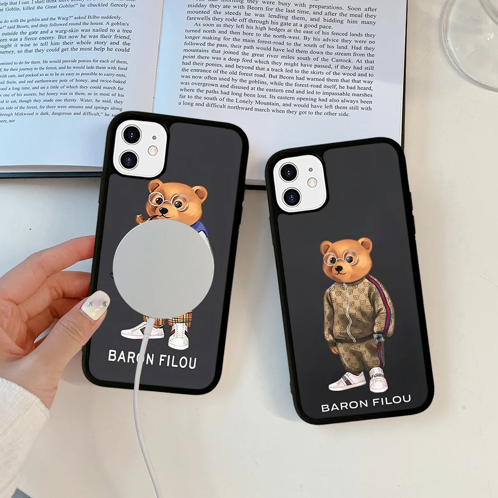 Модный чехол для телефона B-Baron F-Filou Bear Magesafe с магнитной беспроводной зарядкой iPhone