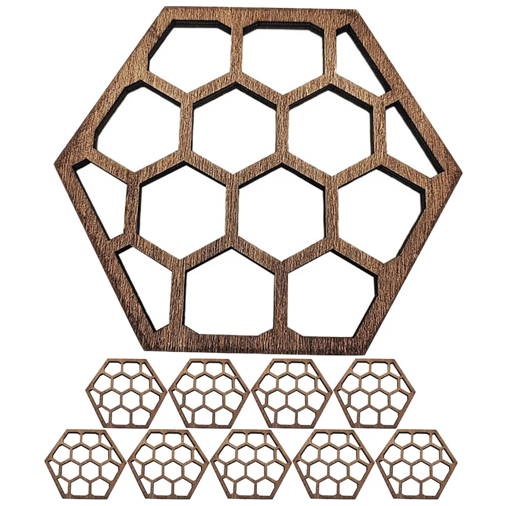 

Coaster Wood Mat Coasters Mats Wooden Honeycomb Cup Drink Pot Table Coffee Placemat Hot Trivets Rests Hanging Spoon Holder
