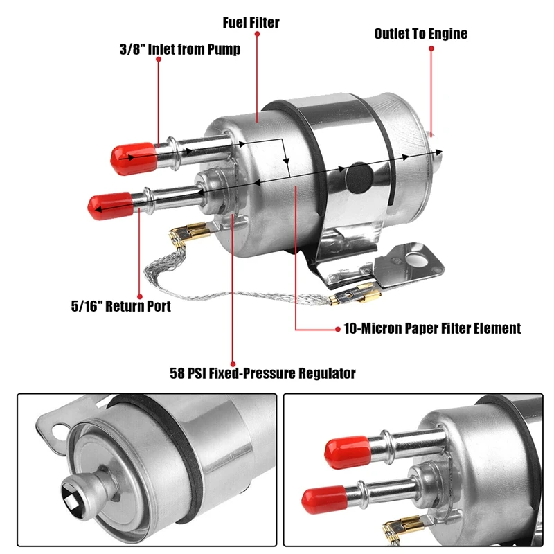 Топливный фильтр LS и регулятор EFI 1 комплект топливного насоса новый серебряный
