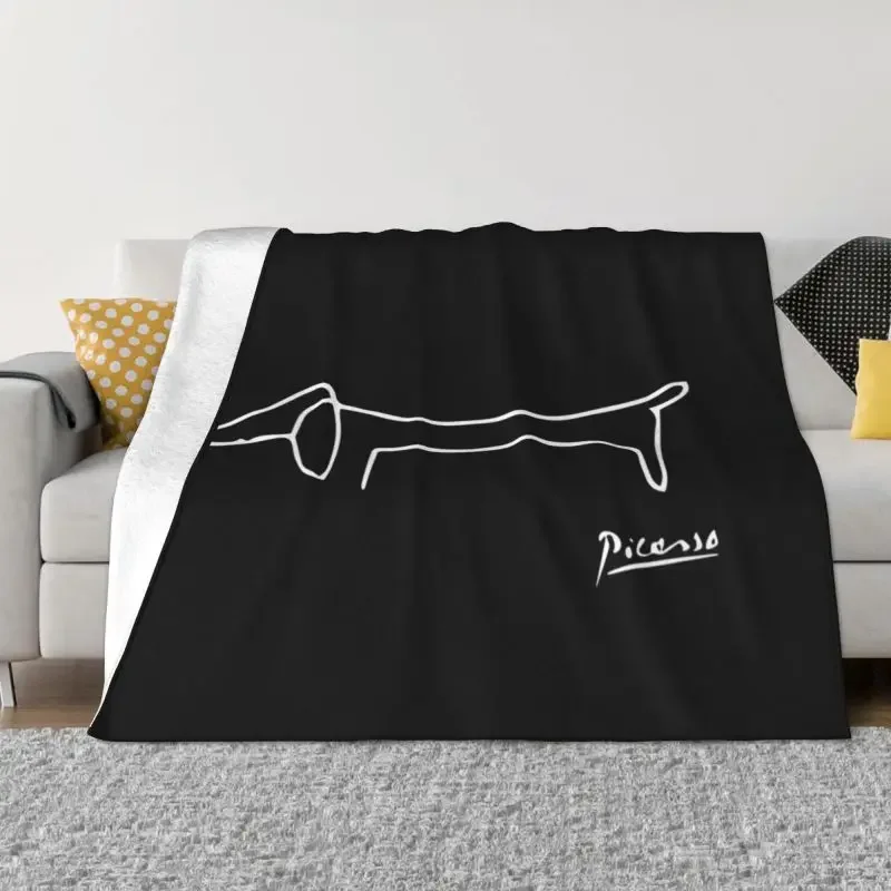 

Флисовое одеяло для дивана с собакой Пабло Пикассо Dachsund, теплые фланелевые одеяла для постельного белья, дорожный диван, покрывала