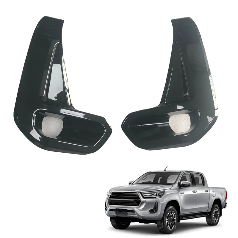 

1Pair Car Fog Light Cover Lamp Hoods Housing Cover Replacement For Toyota Hilux Revo 2020 2021