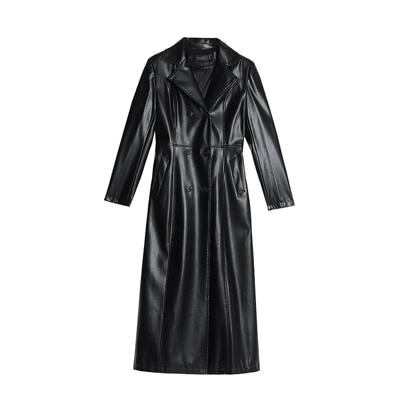 Autumn Winter Genuine Leather Jacket Women 2022 New Loose Long Sheepskin Coat Famale Clothing Belt Slim Korean Fashion Tops