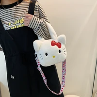 kawaii sanrios kt cat mini shoulder bag cute cartoon messenger bags earphone storage bag for teenage girl cute travel rucksack