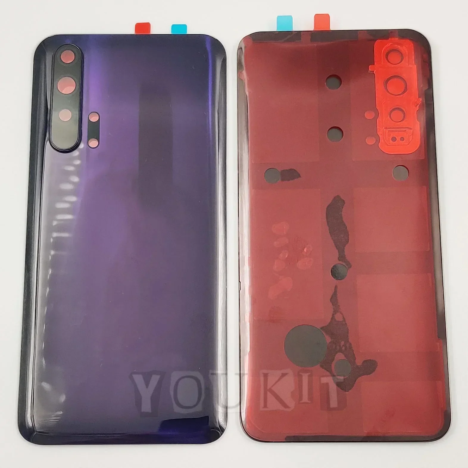 Стеклянная крышка батарейного отсека для Huawei Honor 20 Pro жесткая задняя дверь панель