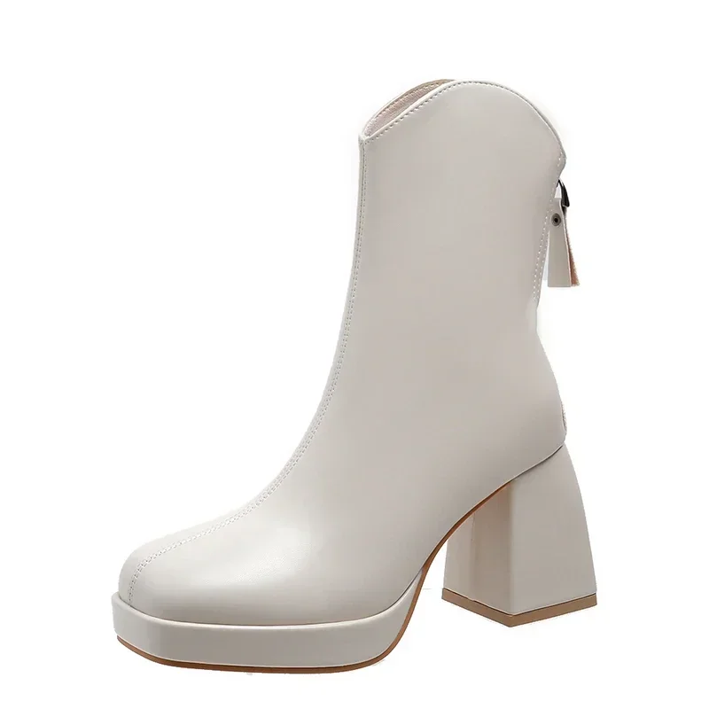 Водонепроницаемые короткие ботинки высокого качества на высоком каблуке и