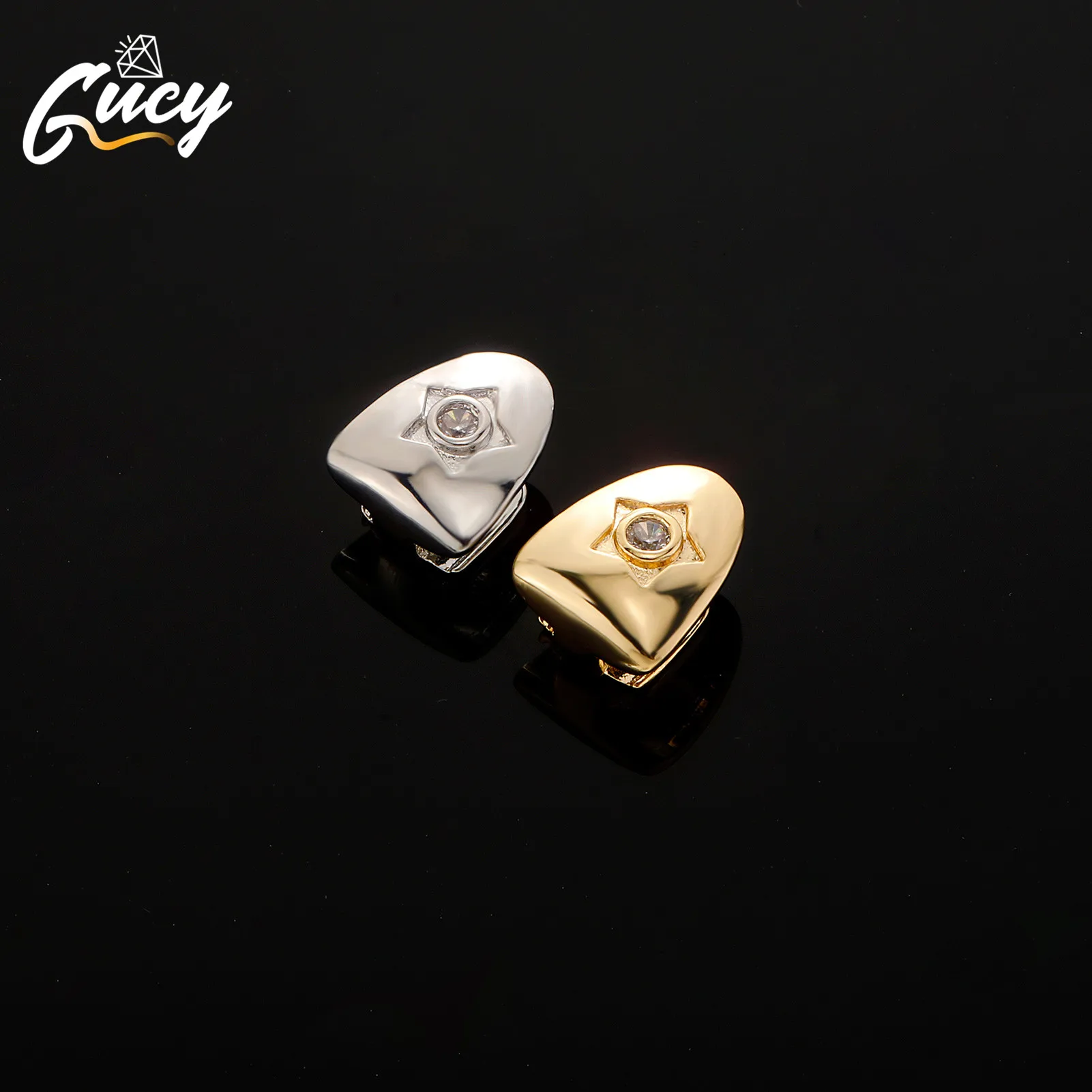 GUCY Новые хип-хоп одиночные Зубные коронки крышка Верхняя Нижняя