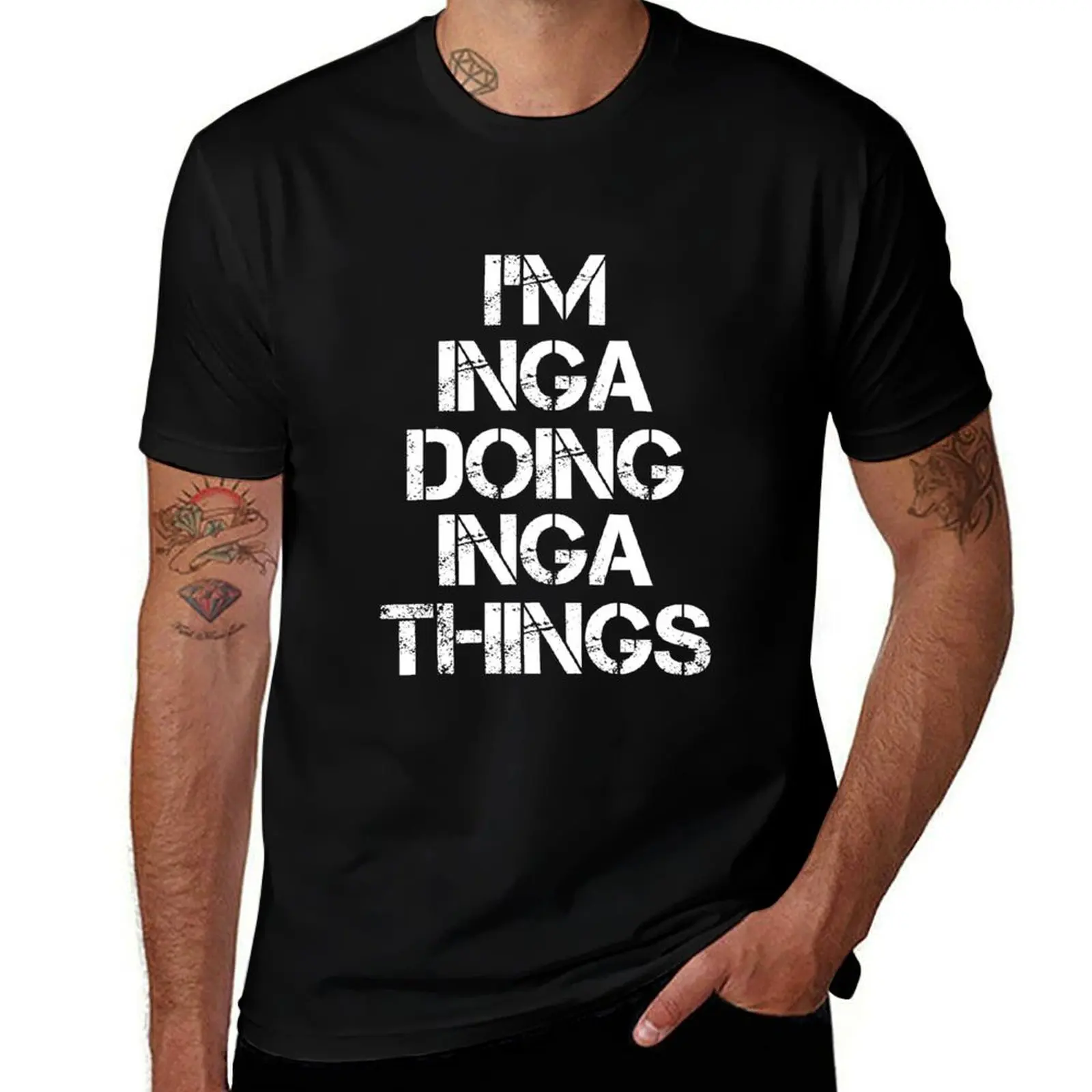 Футболка Inga Name - I'm Doing Things Gift Item синяя архівная футболка на заказ мужские