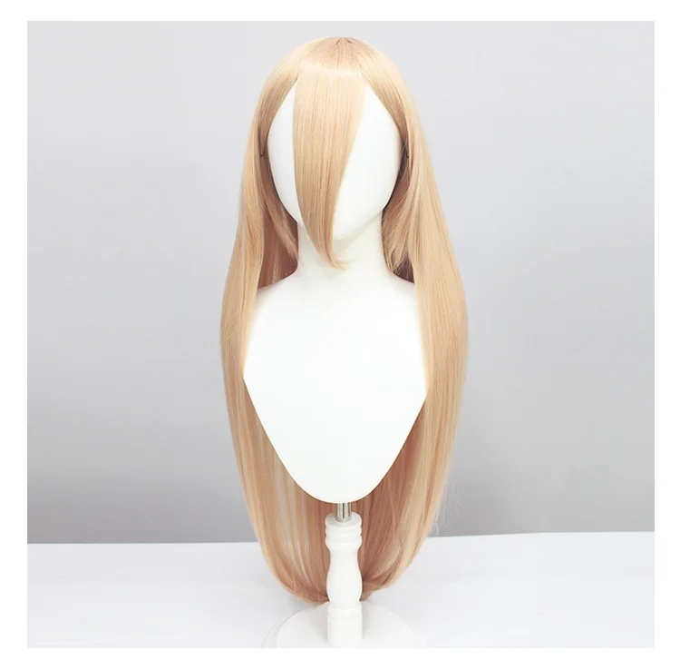 

Парик для косплея бензопилы, термостойкий мощный, с длинными цветными волосами из аниме, реквизит для косплея макима, зубы и шапочка для пар...