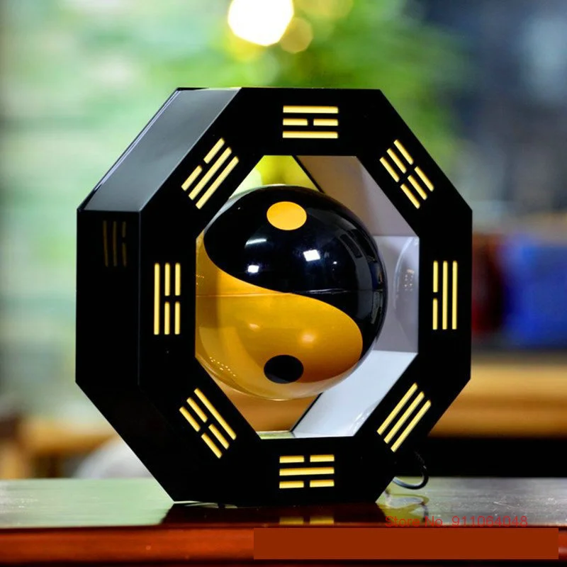 

Магнитная левитация из черного золота, восьмиугольный шар Тай Чи, восемь диаграмм, плавающий ночсветильник в виде глобуса, Офисная Фэн-ламп...