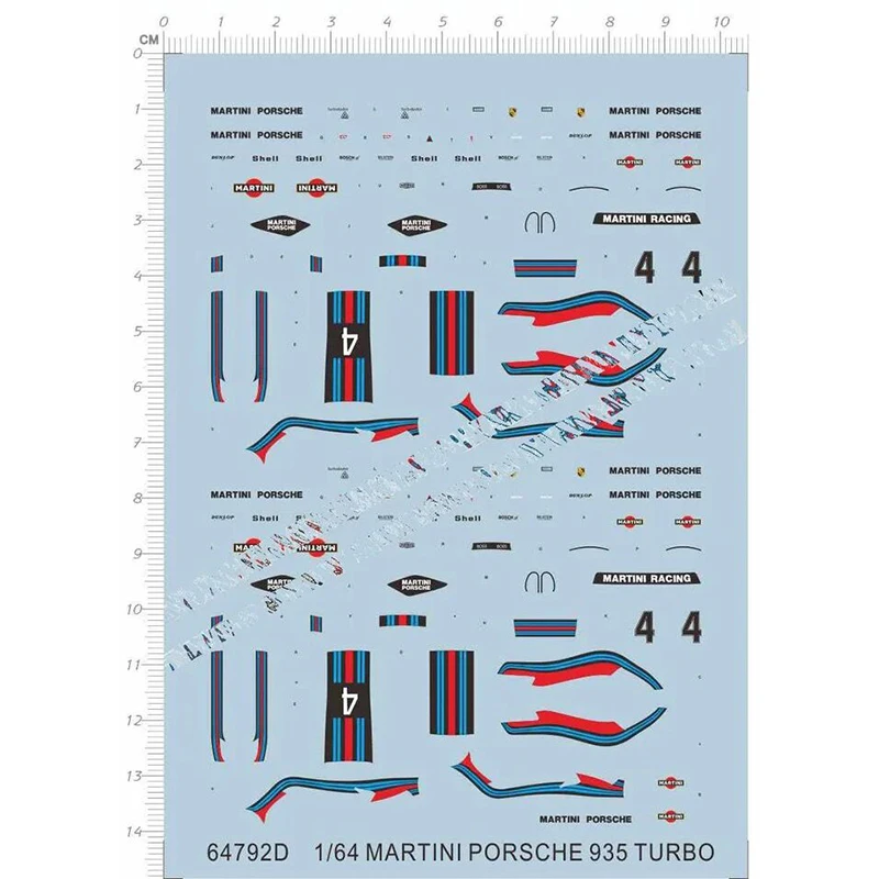 

Набор моделей спортивного автомобиля Martini 935 Turbo 1/64, водная наклейка