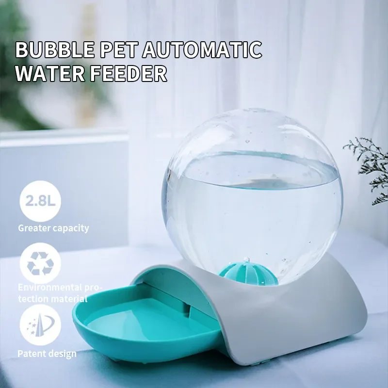 

2.8L Capacity Automatic Bubble Water Dispenser Large Cat Drinker Fountain Bubble Cat Water Feeder Drinking Bowl No Electricity