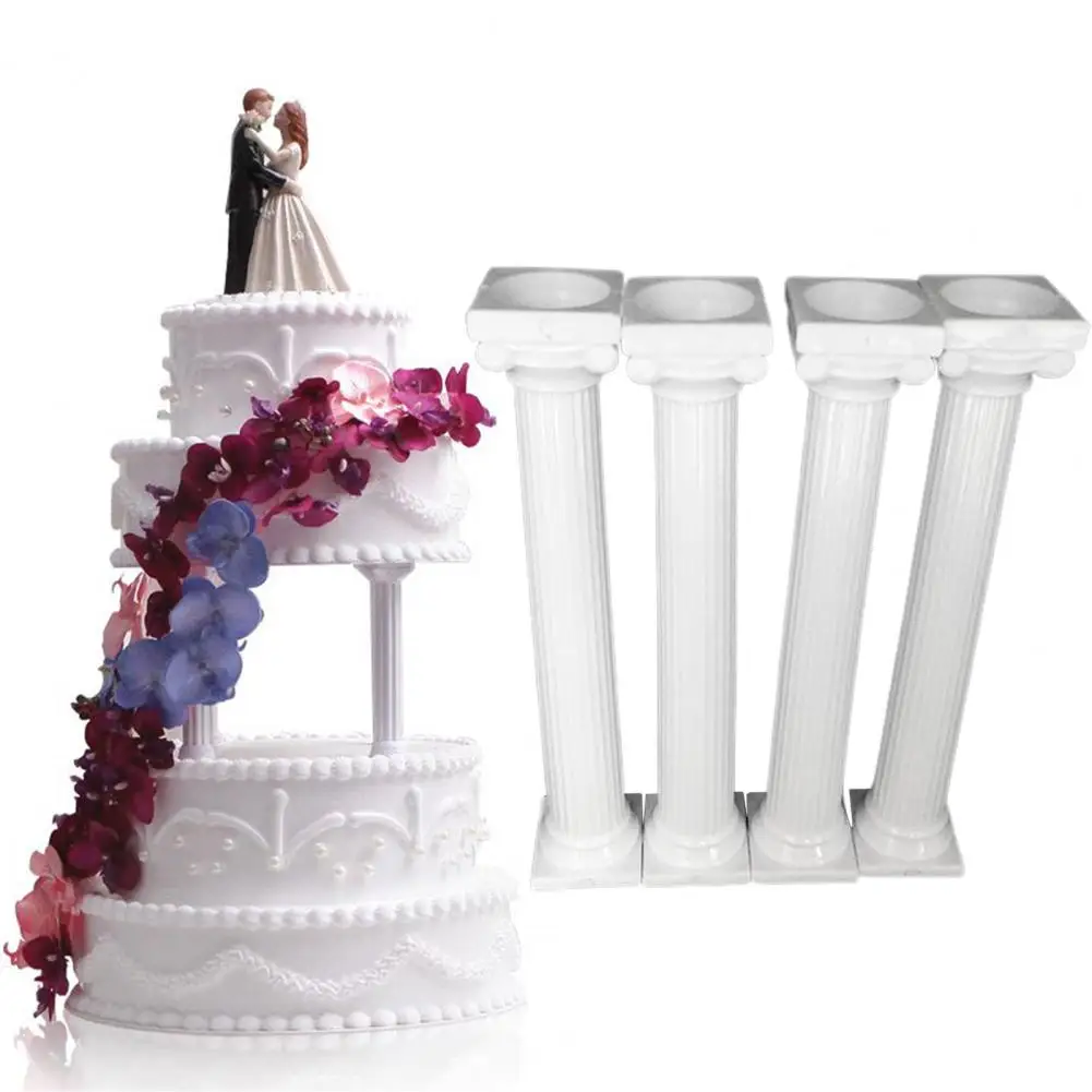 

4Pcs/Set Cake Rods Non-stick Reusable Plastic Delicate Cake Standing Grecian Pillars Gathering Supplies for Home