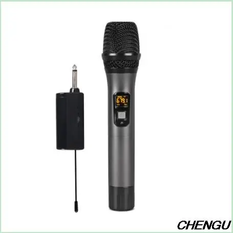 

Беспроводной микрофон UHF, уличная сценическая запись, караоке, 2-канальная, литиевая батарея, диапазон приема 50 м