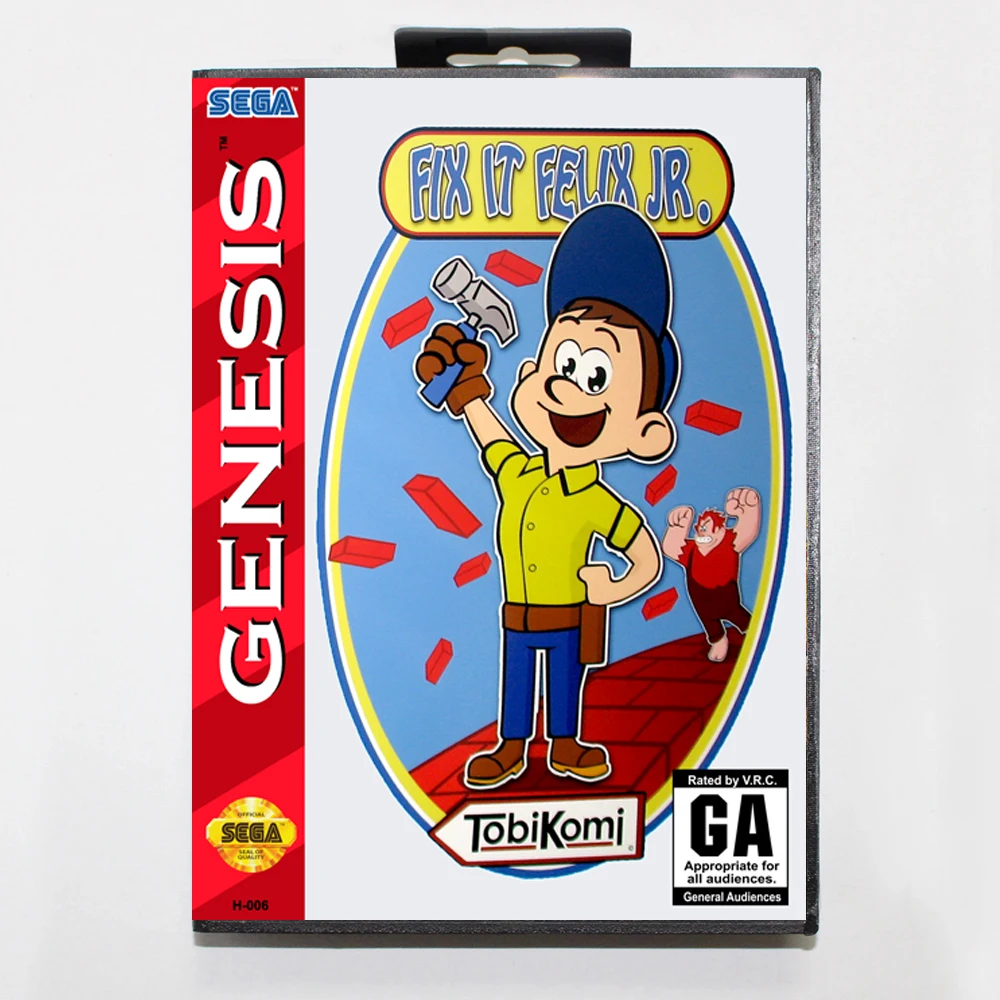Fix-It Felix Jr 16bit MD карточная игра для Sega игры Mega Drive/ Genesis с розничной коробкой |