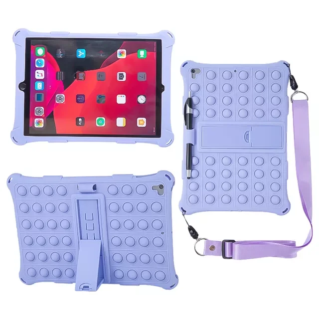 

Push Bubble Fidget Toy Silicone Tablet Case for IPad Air1 2 9.7"A1566/A1567/A1474/A1475/A1476 Kids Pop Pop Soft Cover Funda