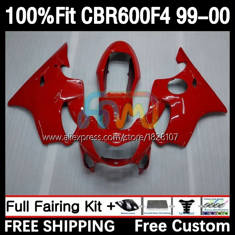 

OEM Fairing For HONDA CBR600 F 4 CBR 600 FS 600F4 600CC ALL Red 17No.76 CBR600 F4 99 00 CBR600F4 1999 2000 Injection Body