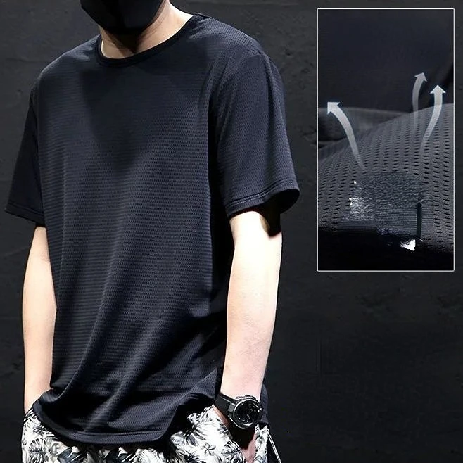 

Мужская Летняя мода 2023, футболка из вискозы с коротким рукавом, мужские быстросохнущие Свободные футболки, мужские спортивные дышащие футб...