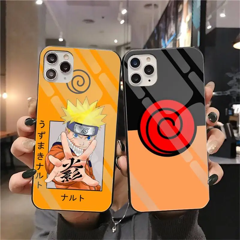 Чехол для телефона Bandai удзумаки Наруто закаленное стекло iPhone 13 12 Mini 11 Pro XR XS MAX 8X7 Plus