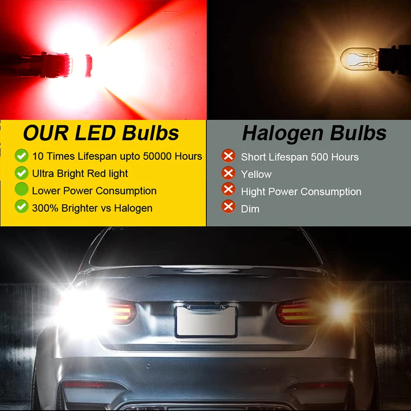 2X T20 LED 7440 7443 Led WY21W W21W Светодиодные лампы Автомобильная сигнальная лампа T25 P21W 3156 3157