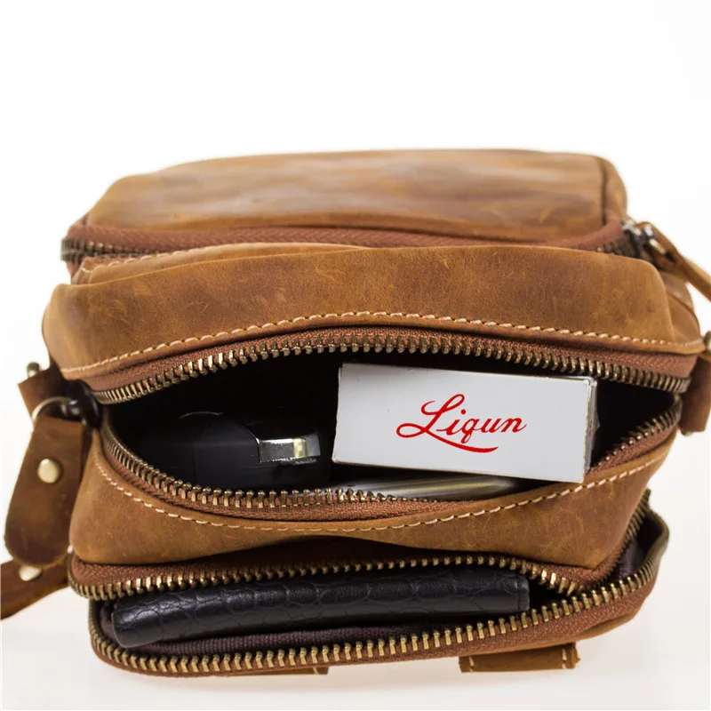 Men's Waist Bags Chest Vintage Genuine Leather Men's Belt Bag Hip Bag Men Phone Purse Fanny Man Brand Shoulder Bag