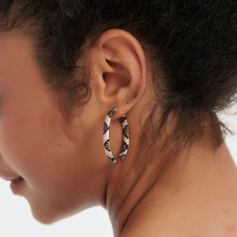 Женские популярные круглые серьги-кольца с леопардовым дизайном ювелирные