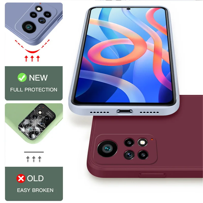 For Xiaomi Poco F3 X3 NFC M3 M4 Pro 5G Case Liquid Silicone Soft Cover For Xiaomi Redmi Note 11E 11 9 8 10 Pro 9S 11s Mi 11T 12T