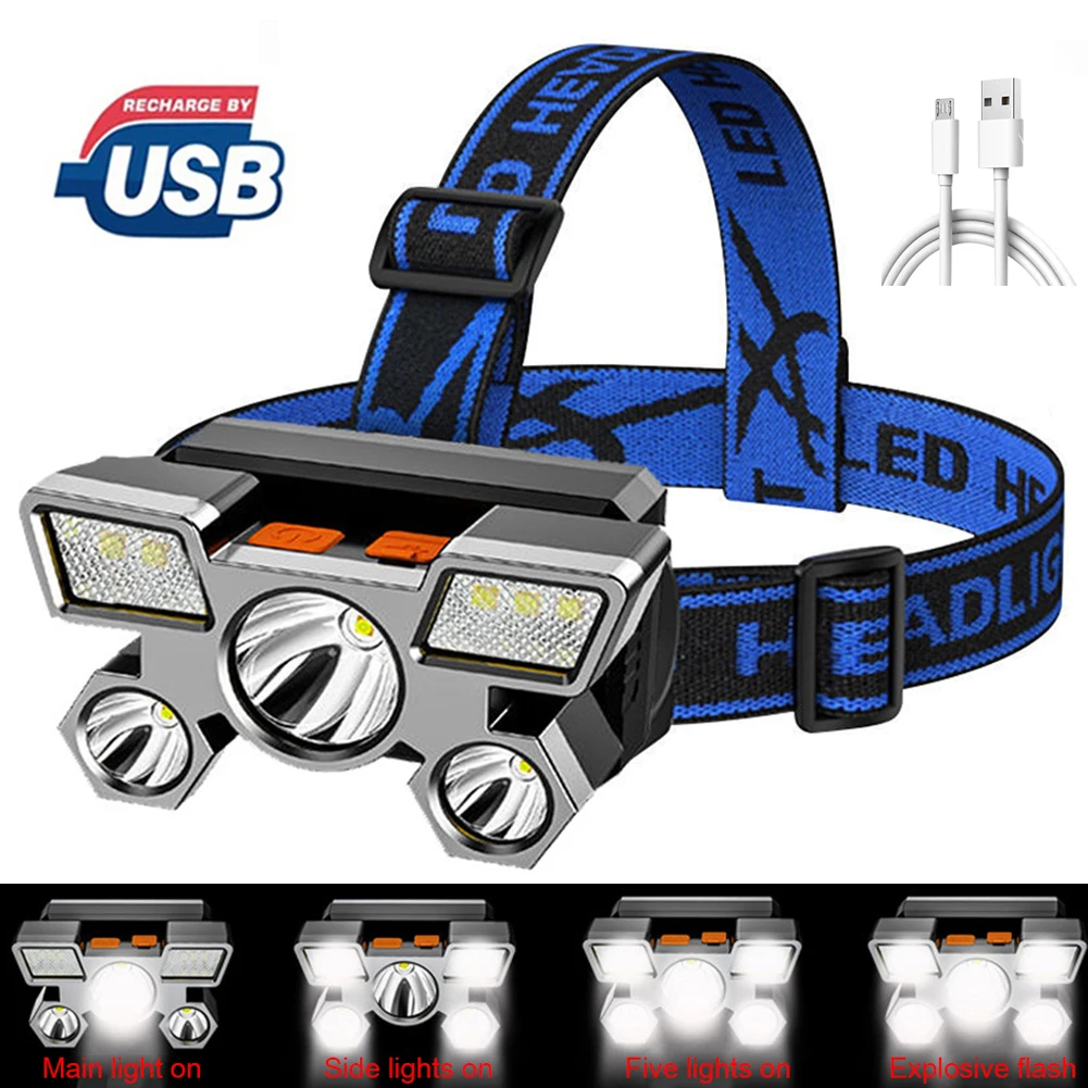 

COB LED Headlamp USB Rechargeable Flashlight Waterproof Outdoor Fishing Headlight Torch Outdoor Work Camping Lantern Head Lamp