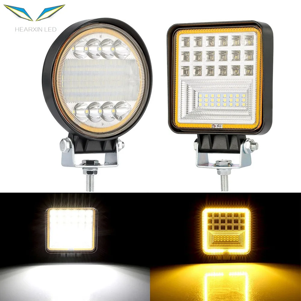 

Hearxin Car Light Assembly Led Work Lights for Trucks 72W 126W LED Light Bar Auto Barra LED 4x4 Off Road ATV UTV Tractor