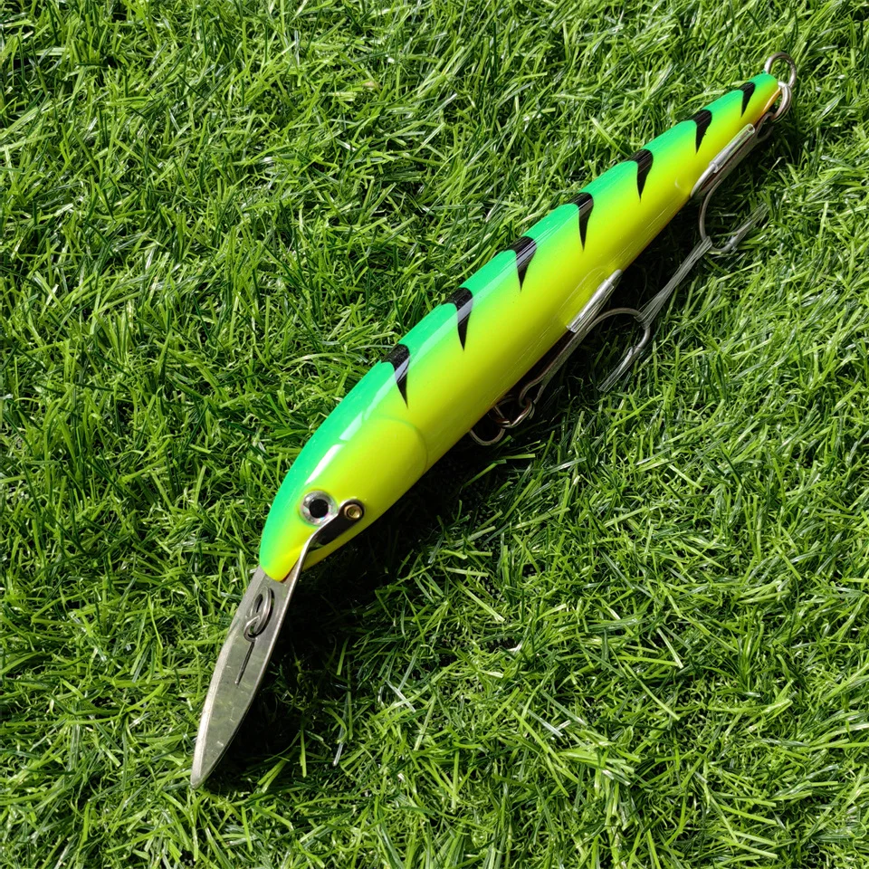

SWOLFY Trolling Minnow Fishing Lure 130mm 180mm 225mm Steel Lip Deep Diving Wobblers Hard Baits for Sea Fishing Lures