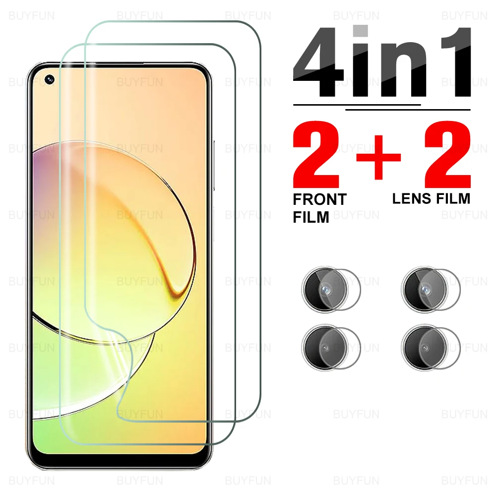 

4-в-1 Гидрогелевая пленка для объектива камеры Realme Realmy Realmi 10 4G Полное покрытие для Oppo Realme 10Pro Plus защитная пленка