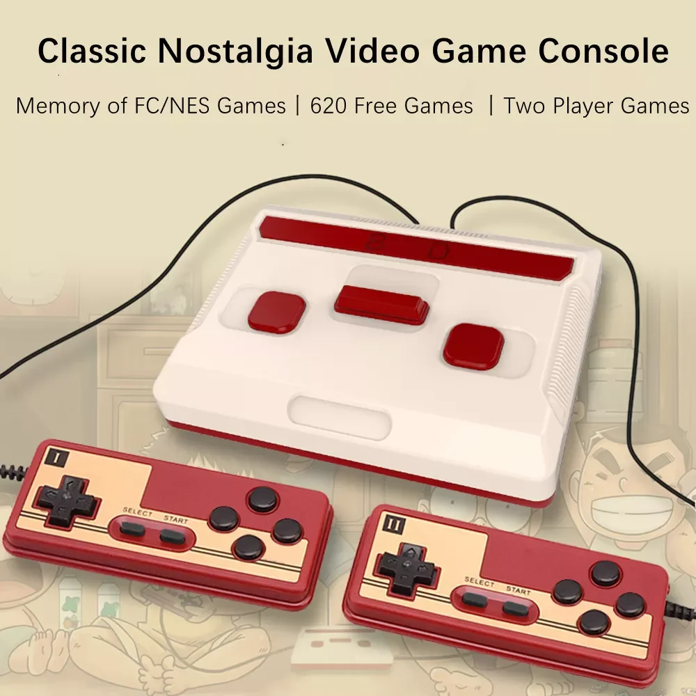 

Mini Retro console 620 Free Games video game consoles with two gamepad family TV Video gaming for nes dendy 8 bit mini game