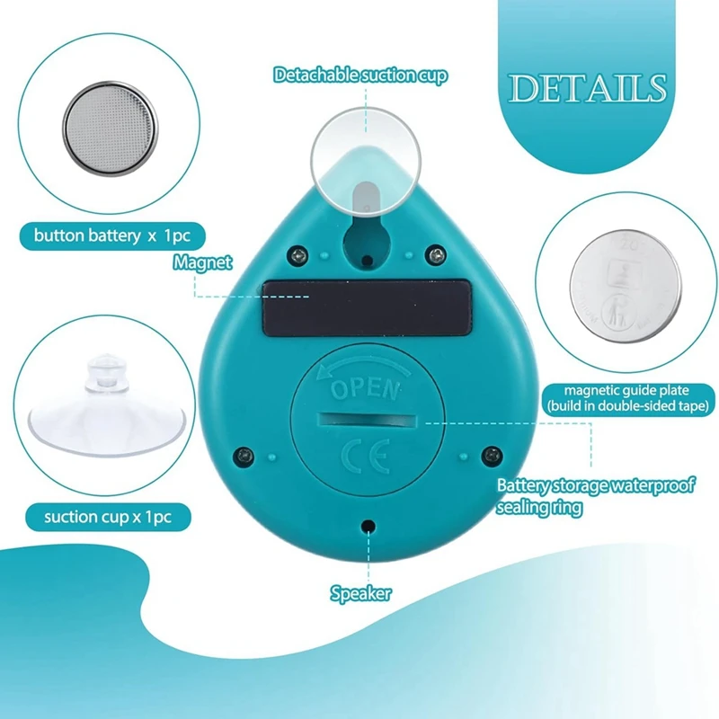 Водонепроницаемый Таймер для душа с магнитной задней панелью цифровой таймер