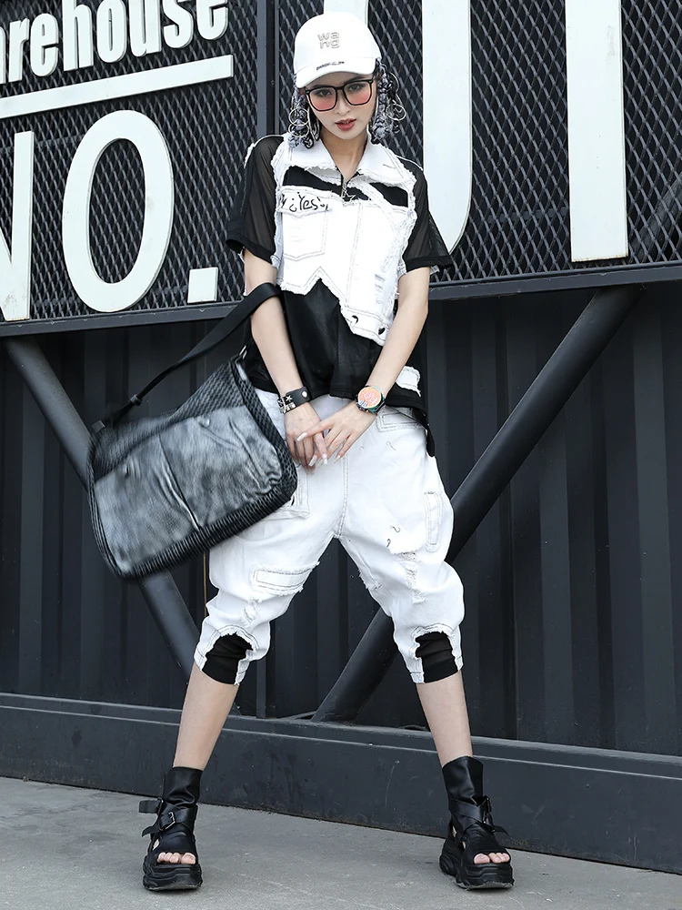 Весенне-летний персонализированный повседневный модный белый комплект пальто +