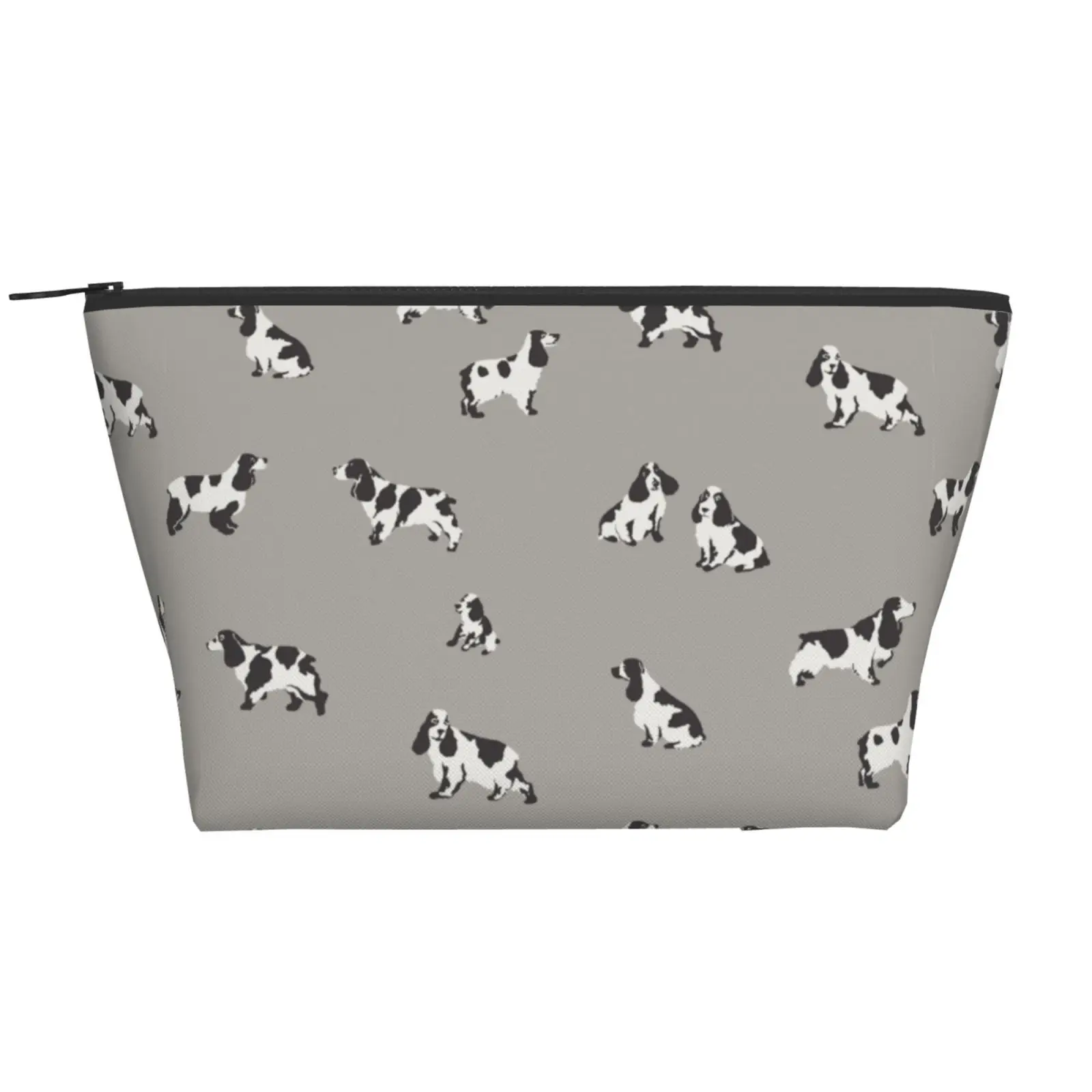 

Grey Dog Cute Tote Bag Trapezoid Daily Makeup Storage Bag Polyester Holiday Home Folding Stocked Eco Friendly Small Size Travel
