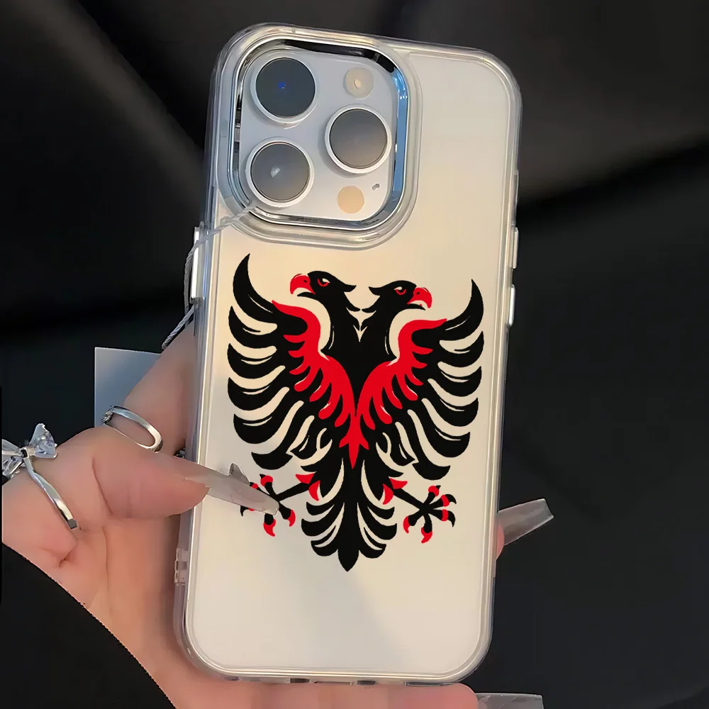 Фото Чехол для телефона с албанским орлом для iPhone 17 16e 16 15 14 13 12 11 mini Pro Max X XR XSMAX 8 7 Air Plus, прозрачный мягкий чехол №4