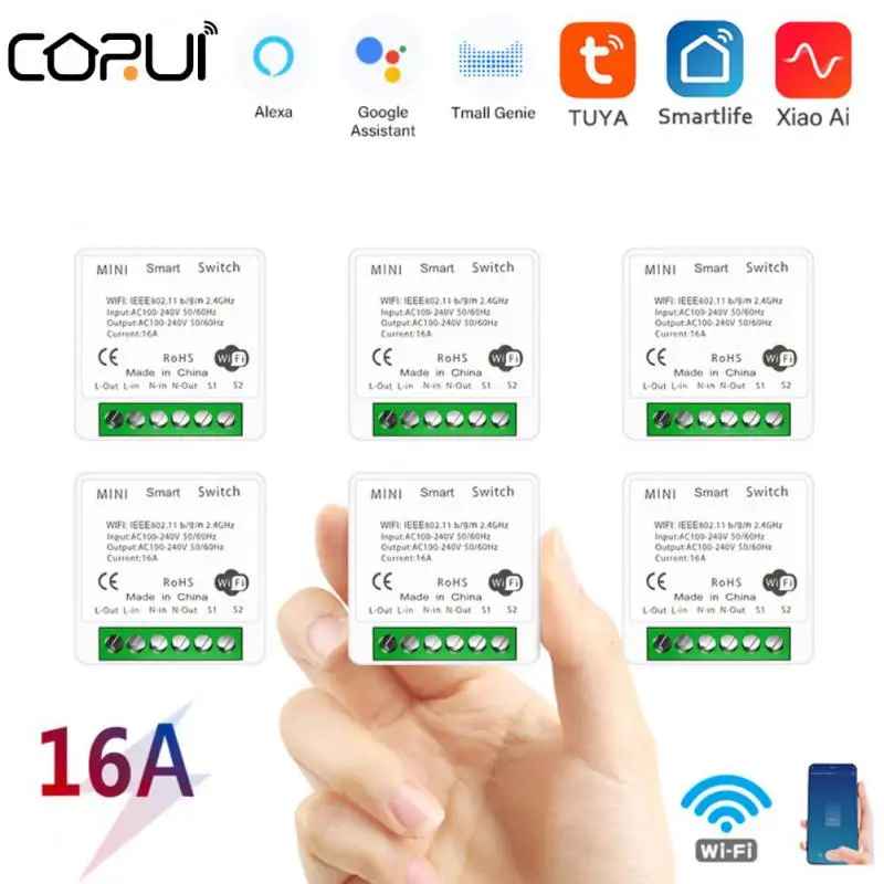 

Tuya16A MINI Wifi/Zigbee Smart Switch 2-way Timer Wireless Smart Home Automation Switches Control With Tuya Alexa Google Home