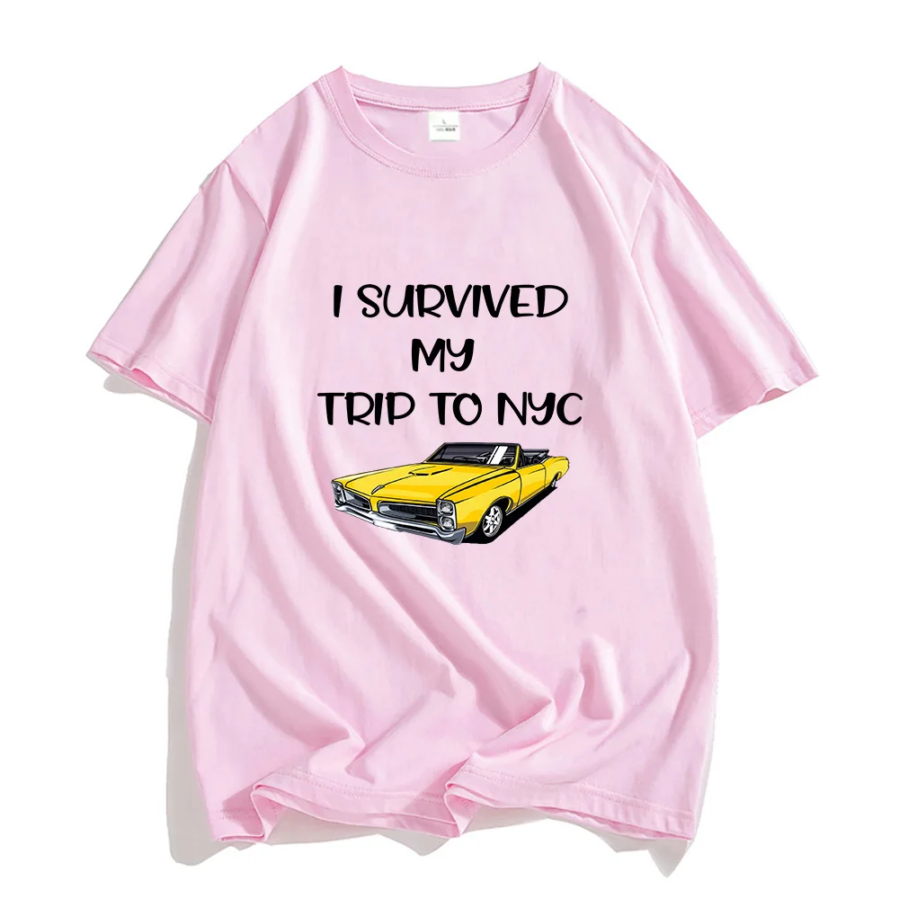

I Survived My Trip To NYC T-shirts MEN 100% Cotton Korean Style T Shirts Handsome Streetwear Tshirts Comfortable Sense of Design