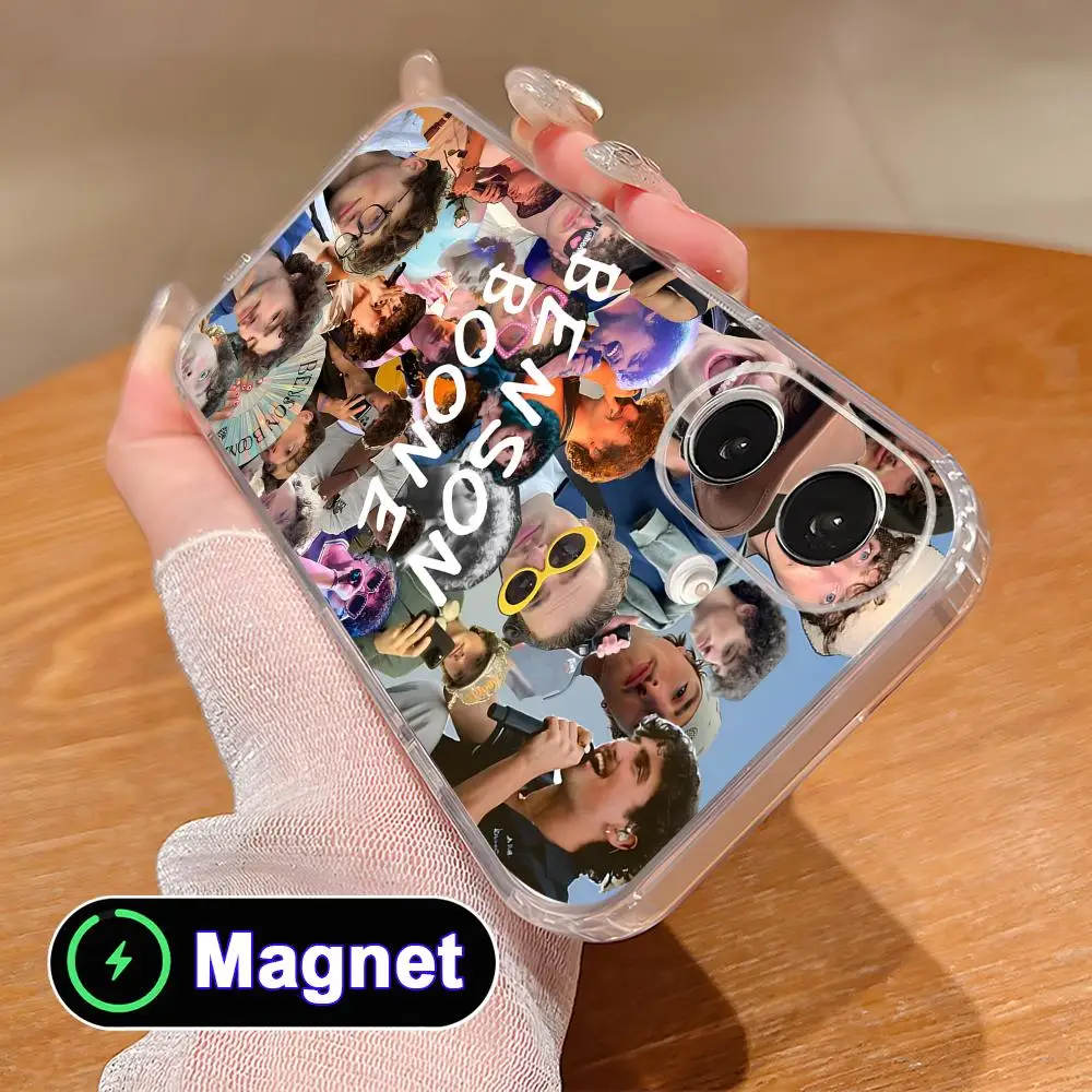 Фото Чехол для телефона Benson Boone для iPhone 18 17 16 15 14 13 12 11 Air Pro Max Plus Mini, мягкий прозрачный чехол из ТПУ с магнитом. №1