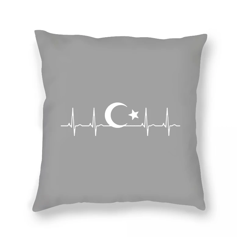 

REM Turkey Fans Cheer Moon Stars Heartbeat Fo'r Casual Pillow Case Funny Turkish Flags