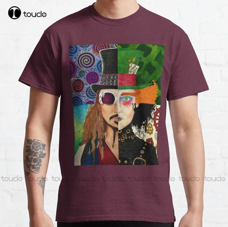 

Johnny Depp Character Collage Classic T-Shirt Johnny Depp Teacher Tshirts Custom Aldult Teen Unisex Digital Printing Tee Shirts