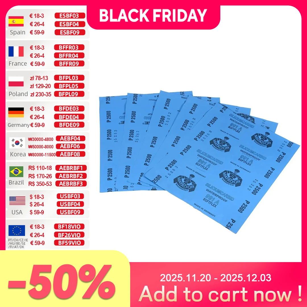 

Шлифовальная бумага Allsome P2500 P3000 P5000 P7000 P1000