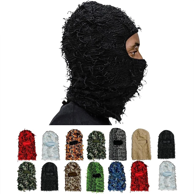 

New Unisex Full Face Cover Ski Hat Winter Warm Army Tactical Cs Knit Balaclava Cap Outdoor Men Women Windproof Knit Caps