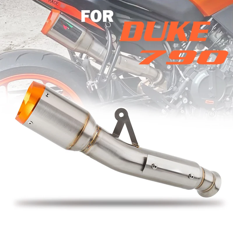 Slip-on for KTM 790 890 DUKE Motorcycle Exhaust Middle Link Pipe Modified Muffler Orange CNC Laser Mark Escape Moto for DUKE 790