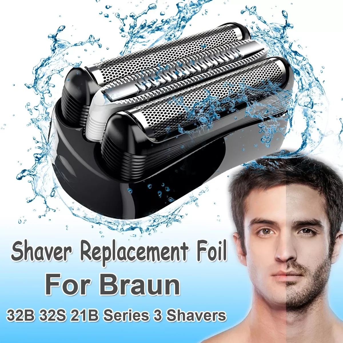 

Replacement Shaver Foil Head for Braun 32B 32S 21B Series 3 301S 310S 320S 360S 3000S 3010S 3020S 350CC for Cruzer6 Blade Head