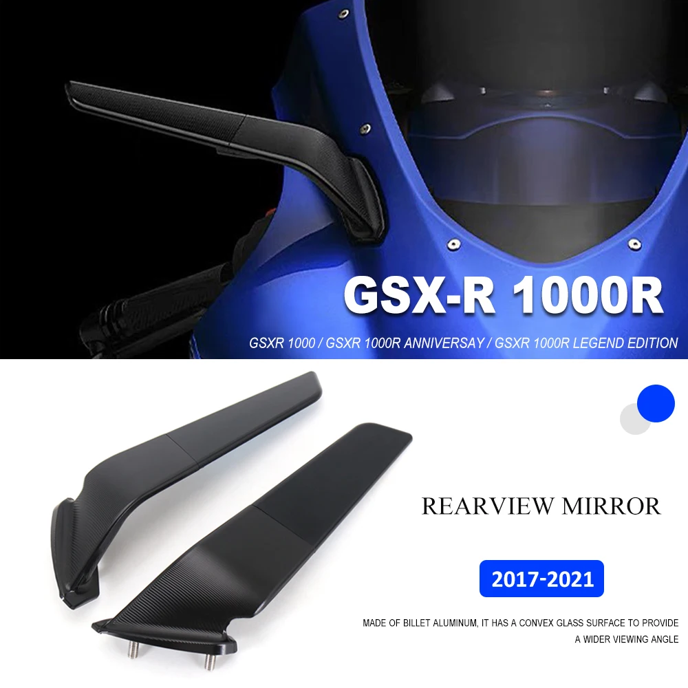 

New Black Motorcycle Mirror Modified Wind Wing Adjustable Rotating Rearview Mirror For Suzuki GSXR1000 GSX-R 1000 R Anniversay